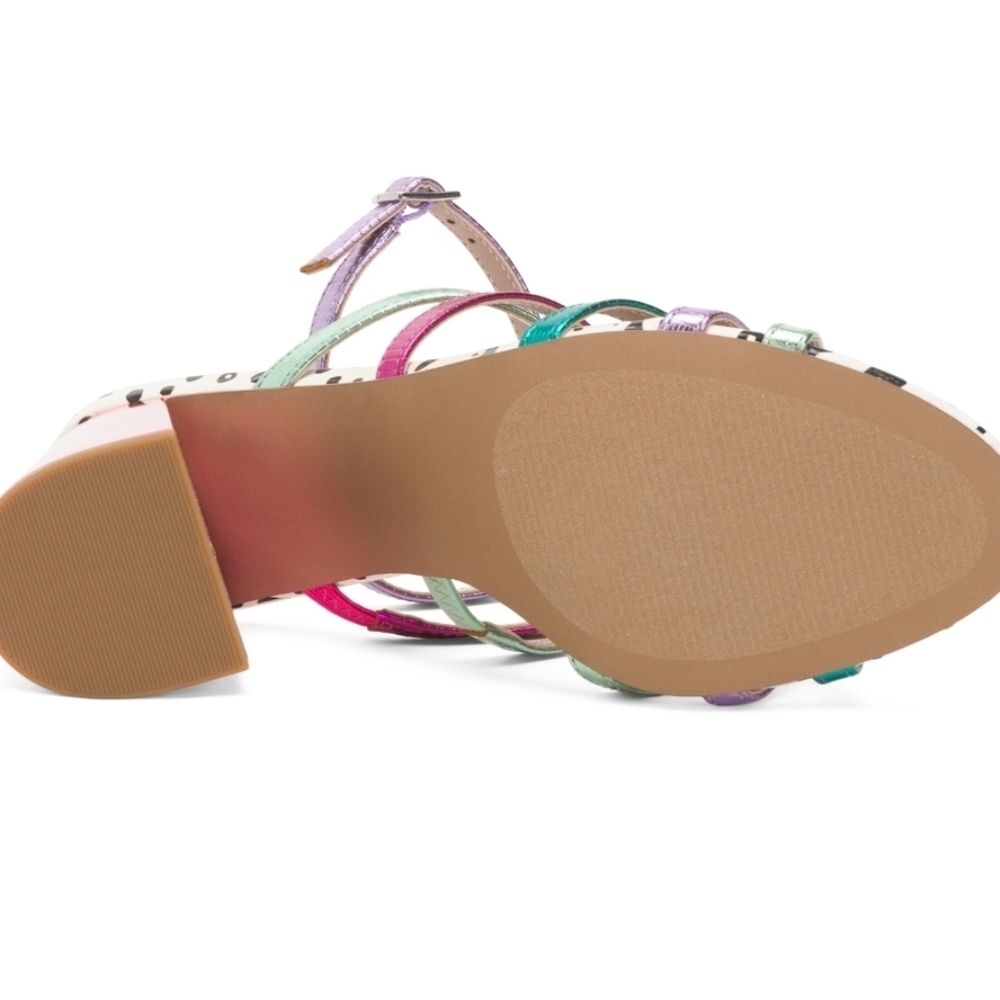 🩷🔹️Betsey Johnson🔹️ Pink Multi AZALLIA Embellished Heels Size 8.5 - Picture 4 of 4